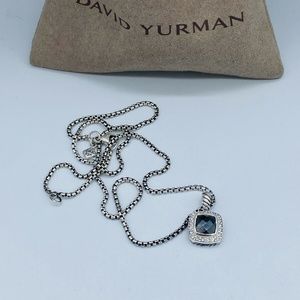 David Yurman Petite Albion Pendant Necklace With Hematite & Diamonds